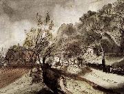 Christoph Nathe Village Street with Houses oil painting
